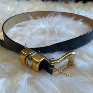 Don Caster vintage black leather belt 33"